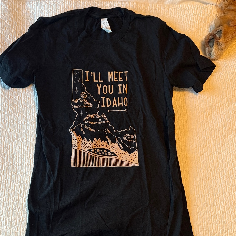 Black Graphic T-Shirt with Idaho Design